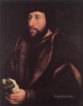 手袋と手紙を持つ男の肖像 ルネサンス ハンス・ホルバイン二世
